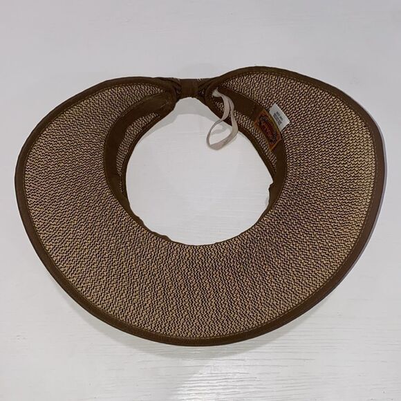 Scala Women's Packable Paper Braid Visor Brown Natural One Size - Picture 10 of 12